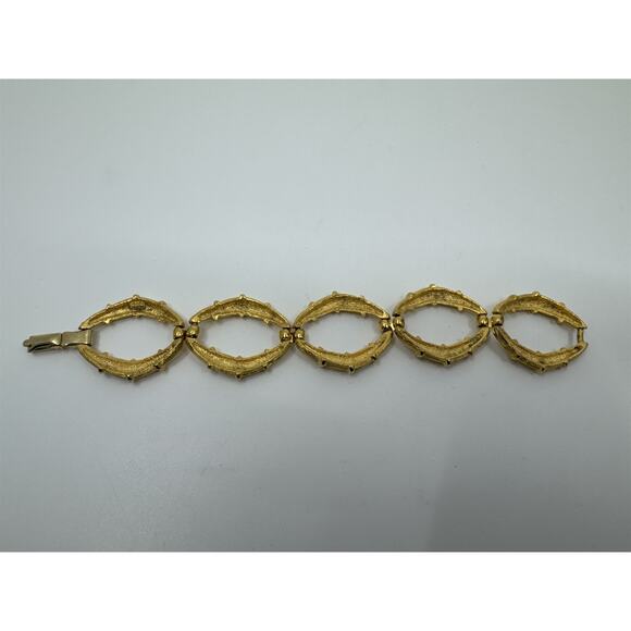 Vintage Womens Gold Tone Vendome Bracelet Circular Textured Raft - Picture 4 of 6